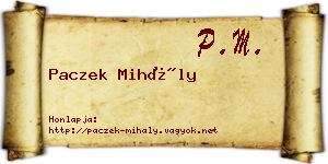 Paczek Mihály névjegykártya